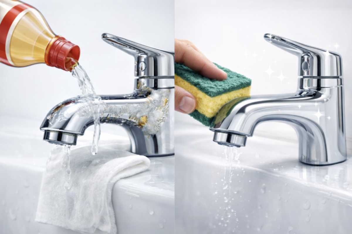 Se vuoi eliminare il calcare senza strofinare per ore, il segreto è usare i due ingredienti separatamente. Prima l’aceto